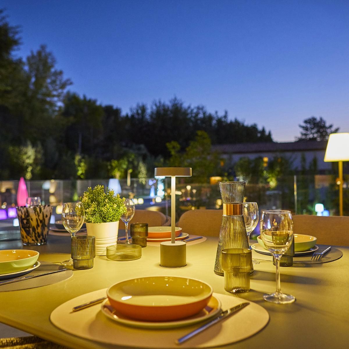 Lumisky Lampe de table sans fil touch ROBY Gris Aluminium