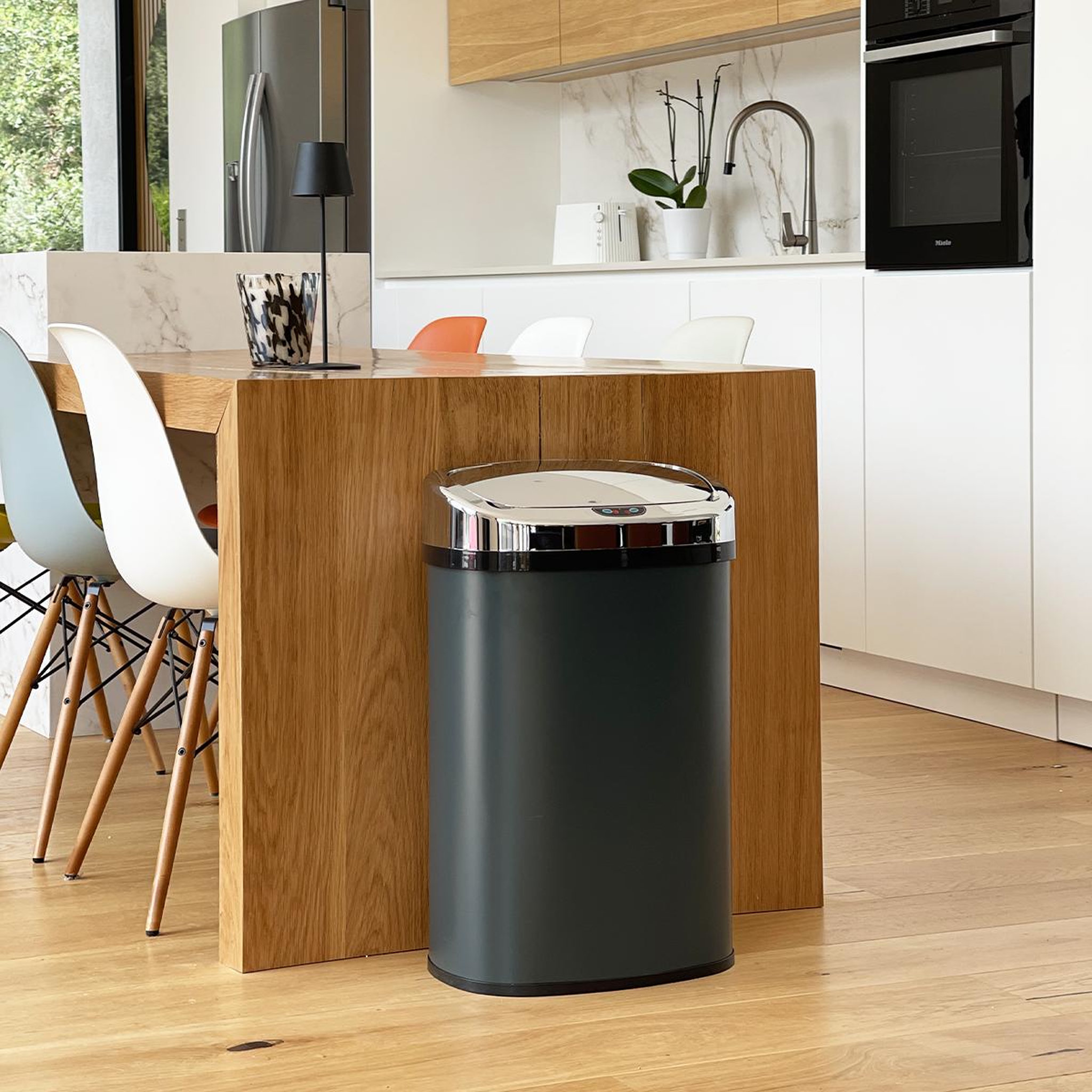 Voir la diapositive 5 : Kitchen move Poubelle automatique inox gris 58l - bat-58ls06a grey ss
