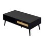 Voir la diapositive 4 : BEST MOBILIER Goto - table basse - noir et cannage - 1 tiroir et 1 niche - 110 cm