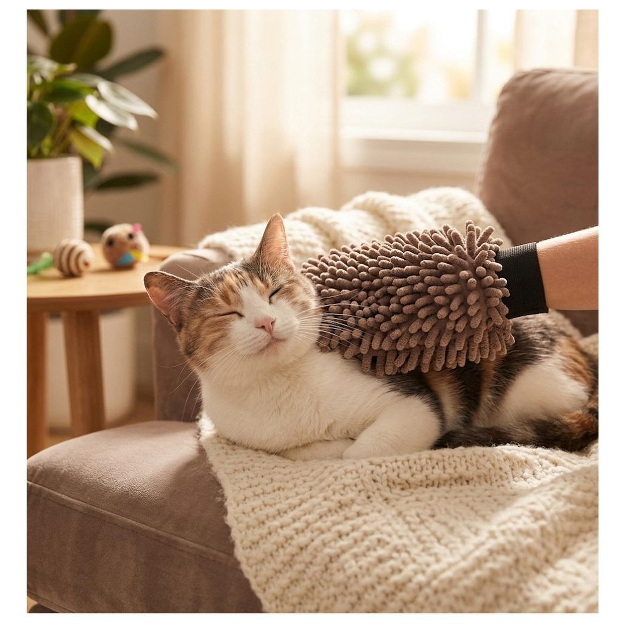 Voir la diapositive 5 : Eden Gant de massage et de brossage flava pour chat