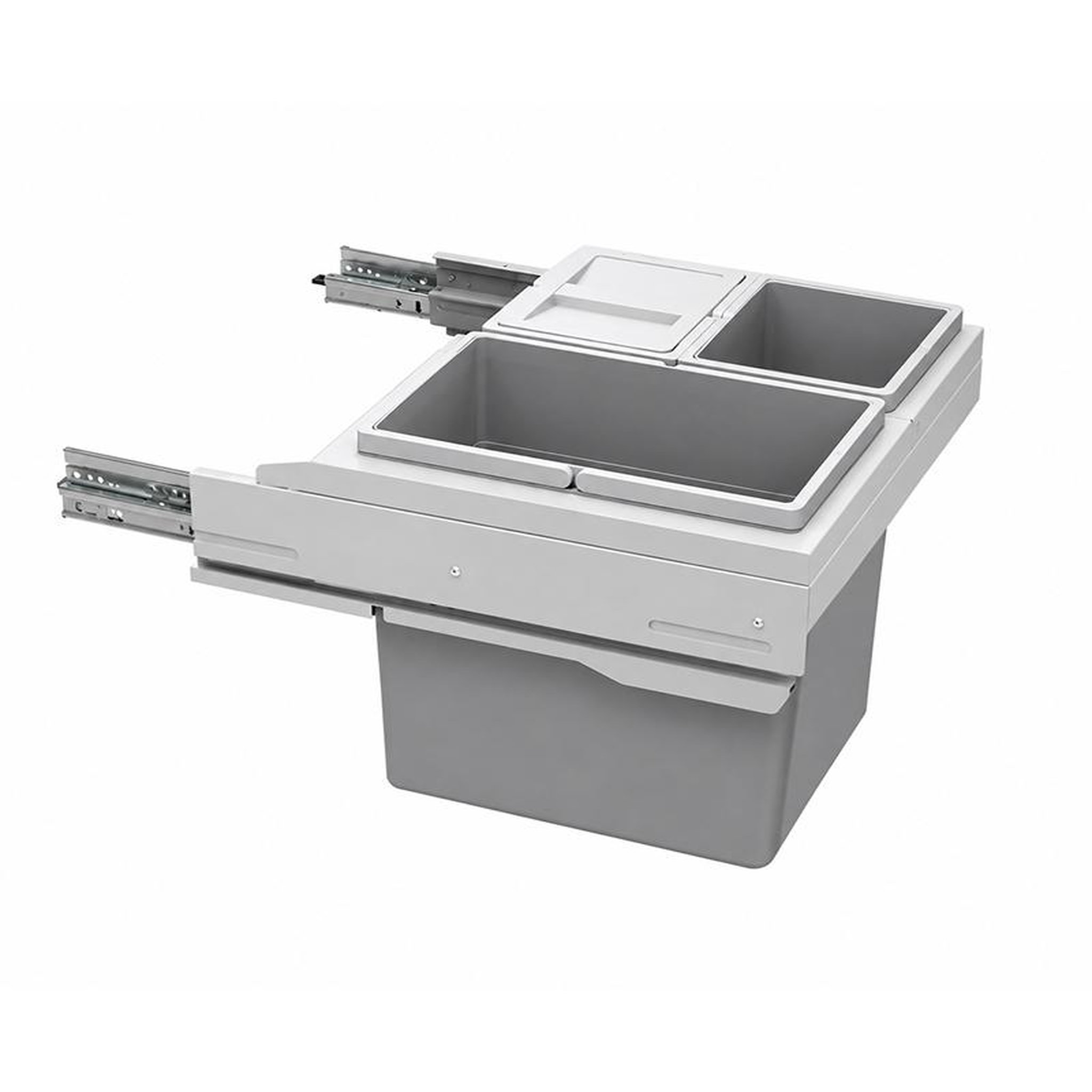 HAILO Poubelle de cuisine tri sélectif 3 bacs encastrable 40l (20+10+10) hailo cargo soft short