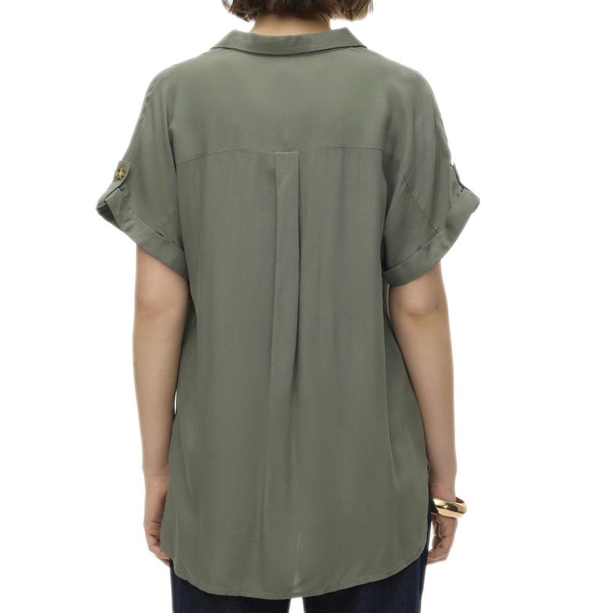 Voir la diapositive 2 : Vero Moda Chemise Verte Femme Vero Moda Bumpy