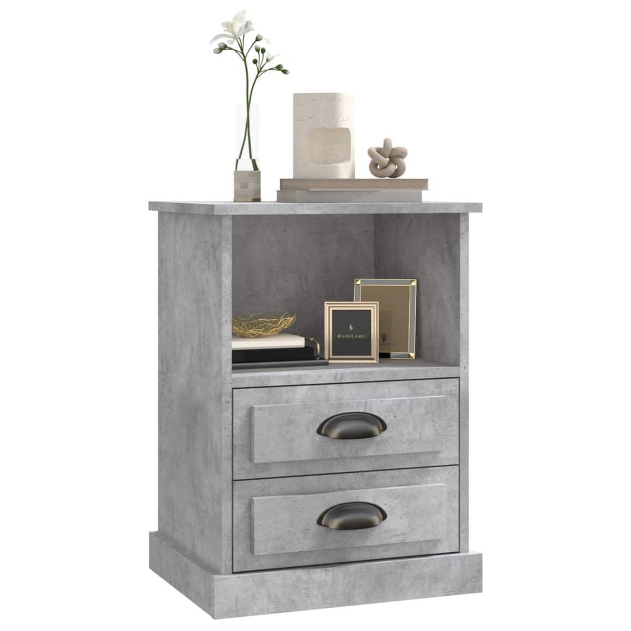 Voir la diapositive 4 : VIDAXL Tables de chevet 2 pcs gris beton 43x36x60 cm