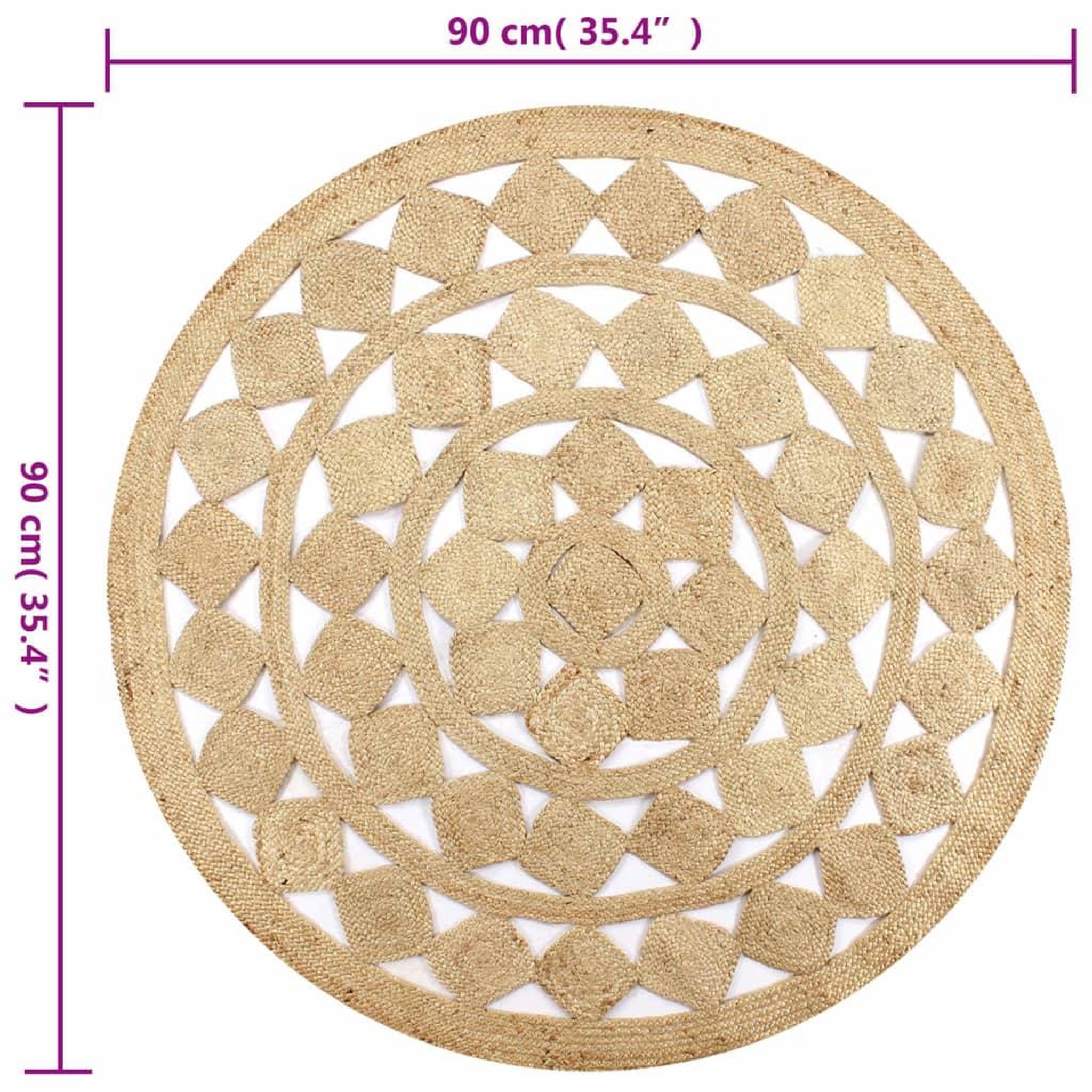Voir la diapositive 6 : VIDAXL Tapis fait a la main Jute tressee 90 cm