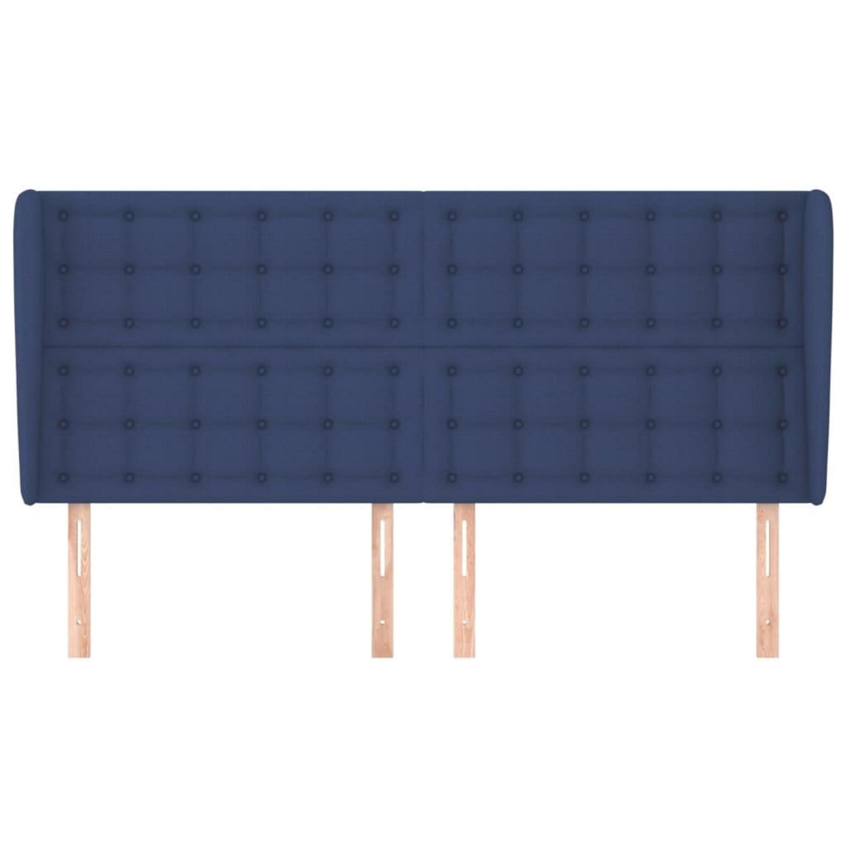 VIDAXL Tete de lit avec oreilles Bleu 203x23x118/128 cm Tissu