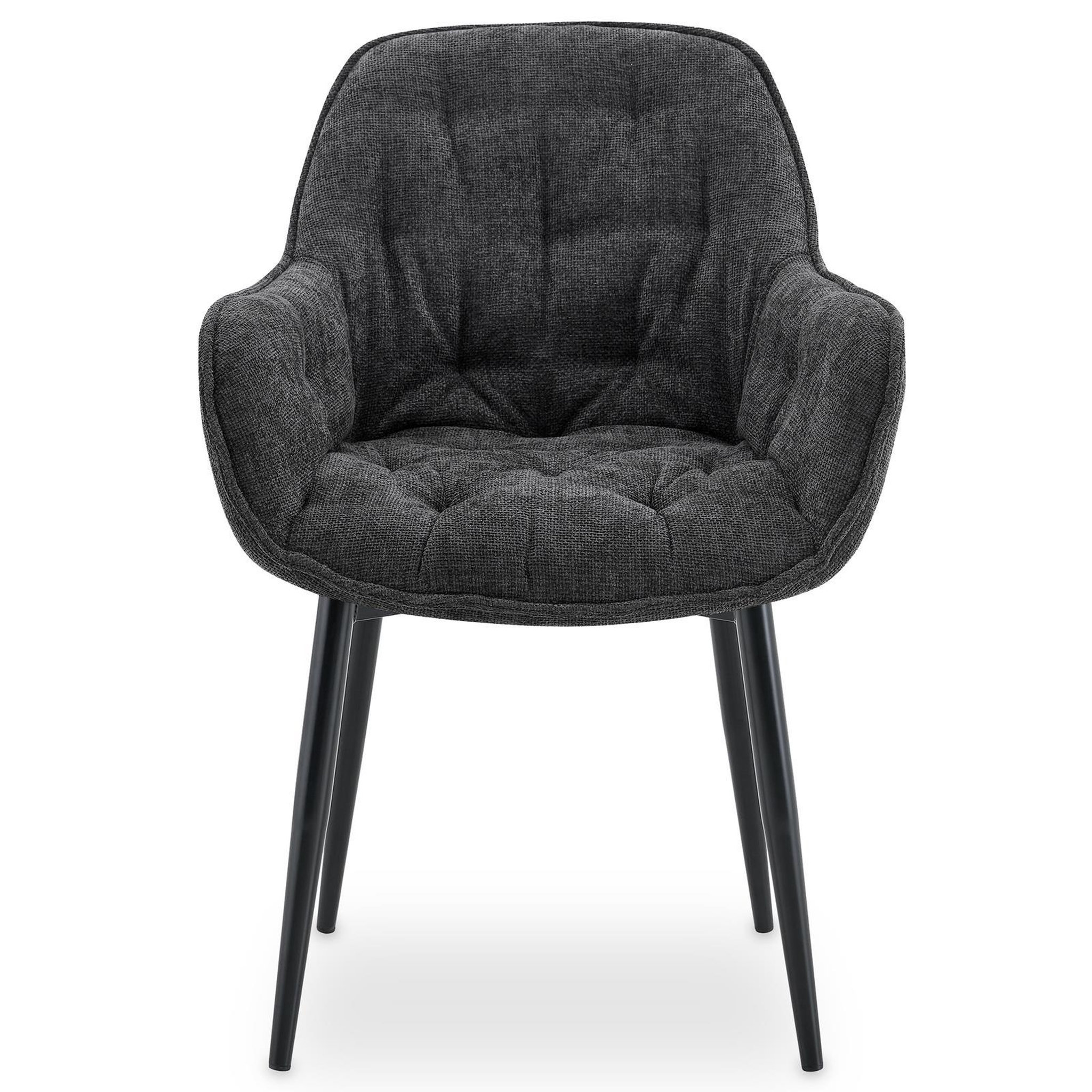 Voir la diapositive 5 : IDIMEX Lot de 2 chaises ARDEN de salle à manger en tissu