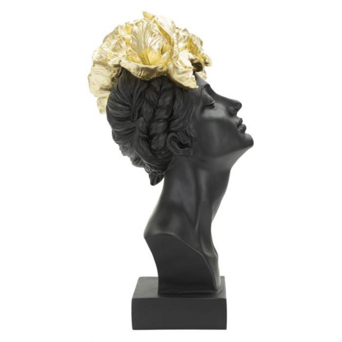 Paris Prix Statuette Tête Femme  Papillons  36cm Noir