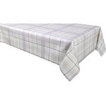 HABITABLE Nappe en toile cirée rectangulaire Carreau - 140 x 200 cm - Ecru