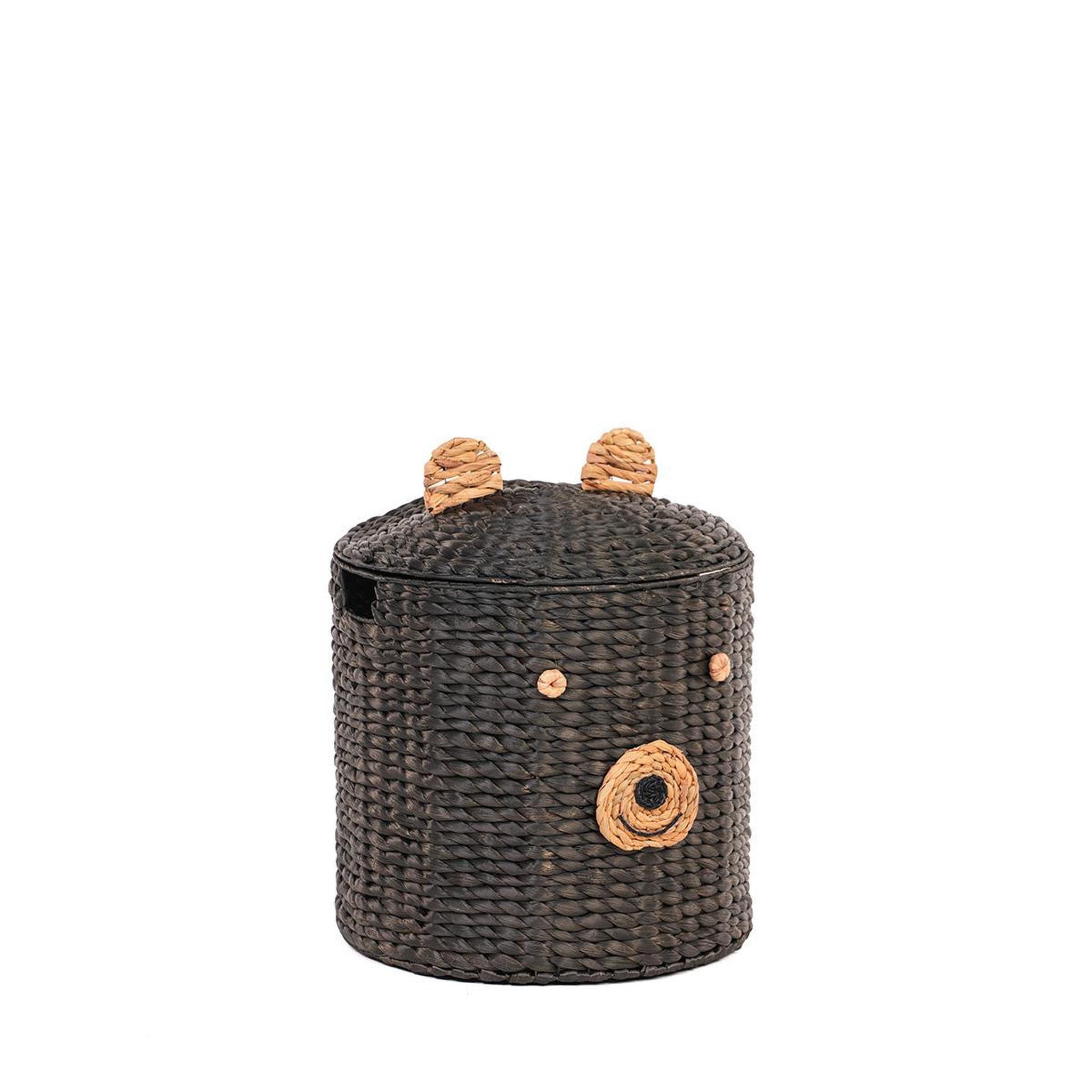 Voir la diapositive 3 : MAISON AUBERTIN Panier ours jacinthe d'eau noir