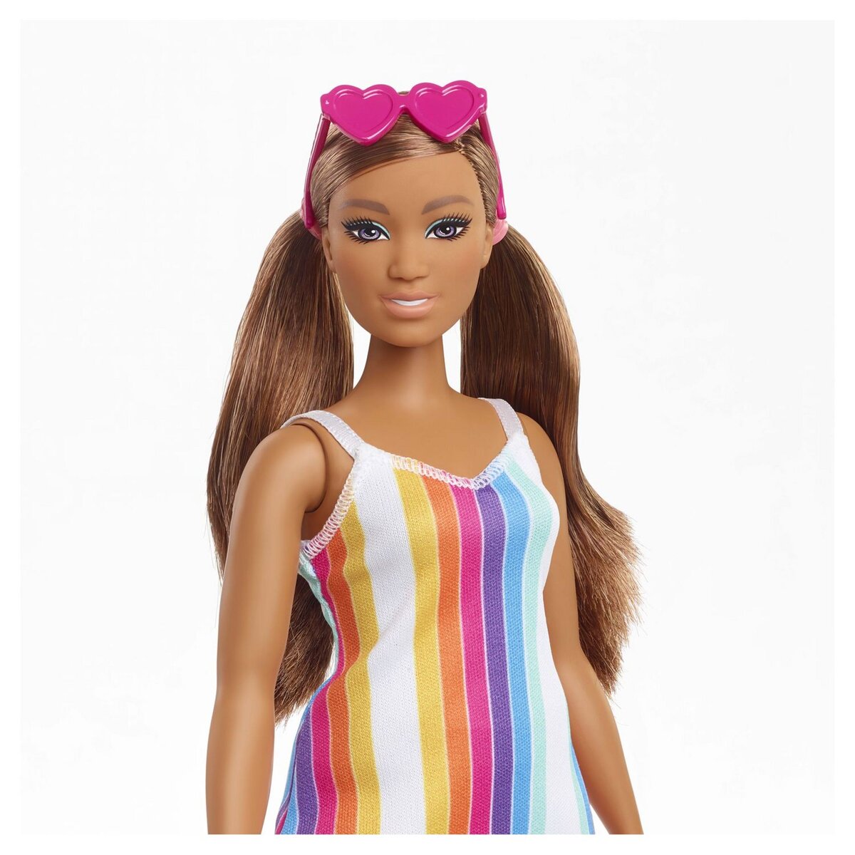 BARBIE Poupée Barbie Aime les océans - Robe rayures arc-en-ciel