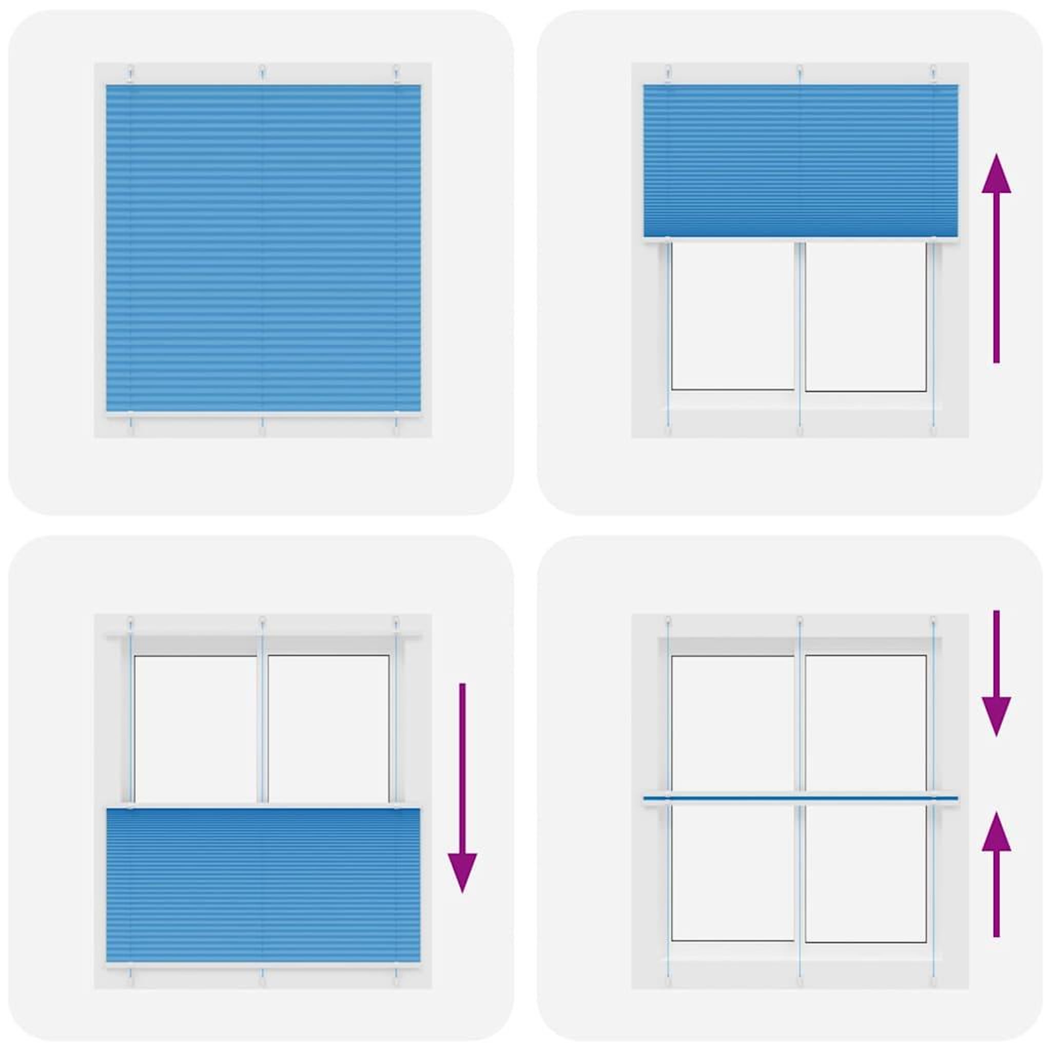 Voir la diapositive 5 : VIDAXL Store plisse bleu 115x150 cm largeur du tissu 114,4cm polyester