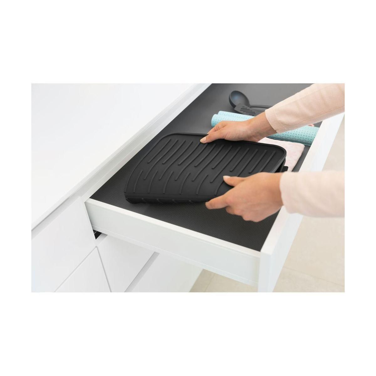 BRABANTIA Tapis de séchage Egouttoir en silicone Dark grey