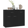 Voir la diapositive 4 : VIDAXL Buffet Noir 88x30x70 cm Bois d'ingenierie