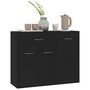Voir la diapositive 4 : VIDAXL Buffet Noir 88x30x70 cm Bois d'ingenierie