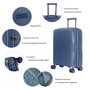 Voir la diapositive 4 : David Jones Lot 3 valises rigides dont 1 valise cabine TSA