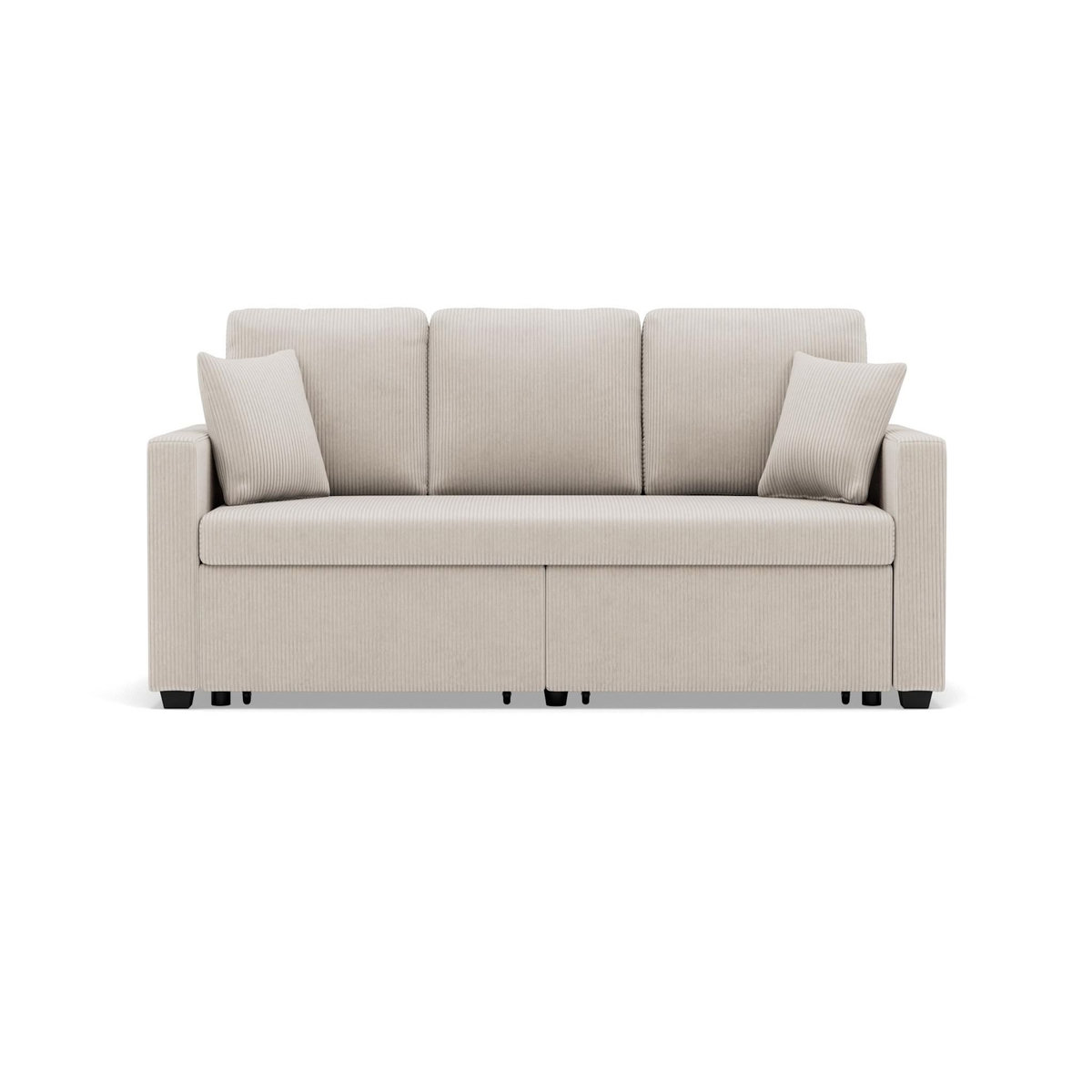 BEST MOBILIER Cyrus - canapé droit 3 places convertible en velours côtelé