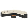 Voir la diapositive 2 : VIDAXL Salon de jardin 10 pcs avec coussins noir resine tressee