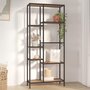 Voir la diapositive 1 : VIDAXL Etagere a livres 80x30x180 cm Acier et bois d'ingenierie