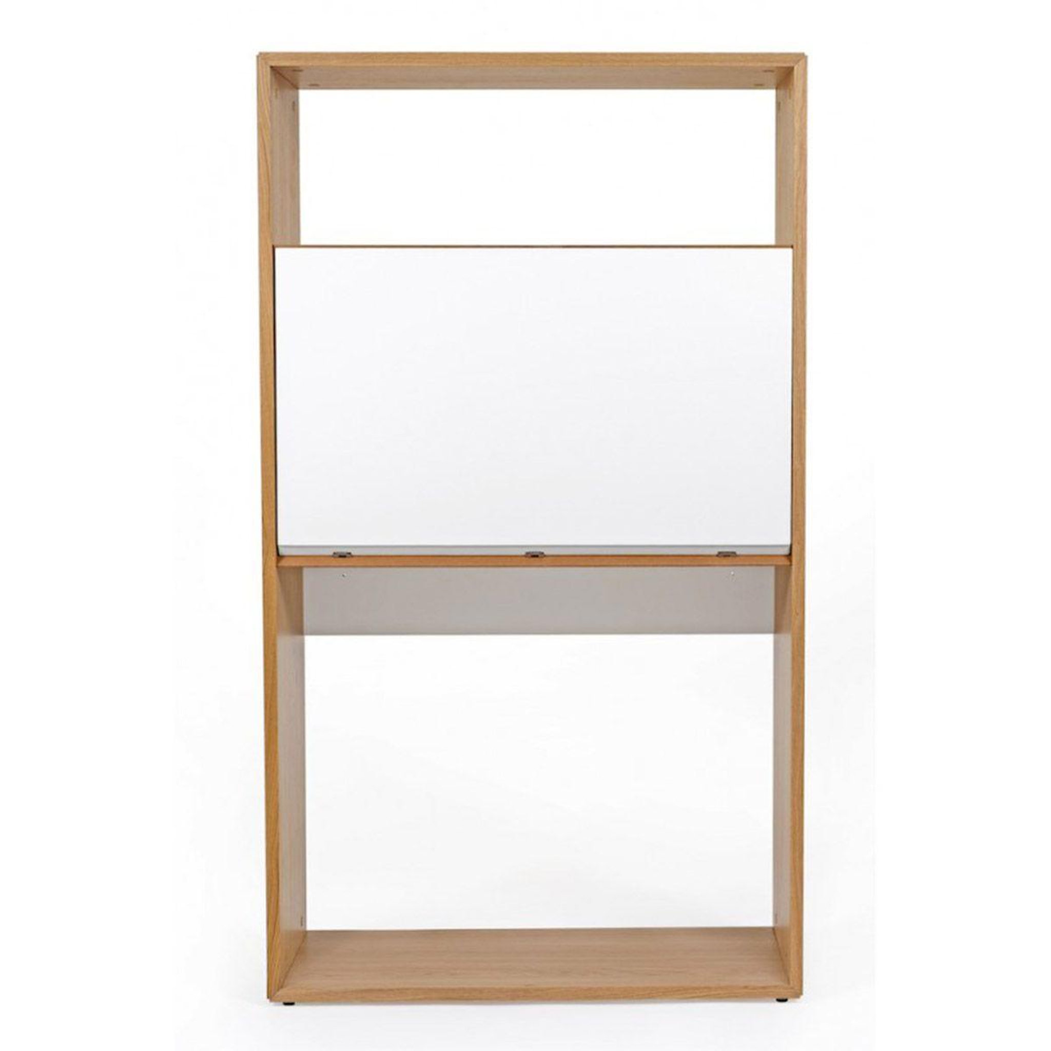 Voir la diapositive 2 : Paris Prix Bureau secrétaire design  loma  157cm blanc & chêne