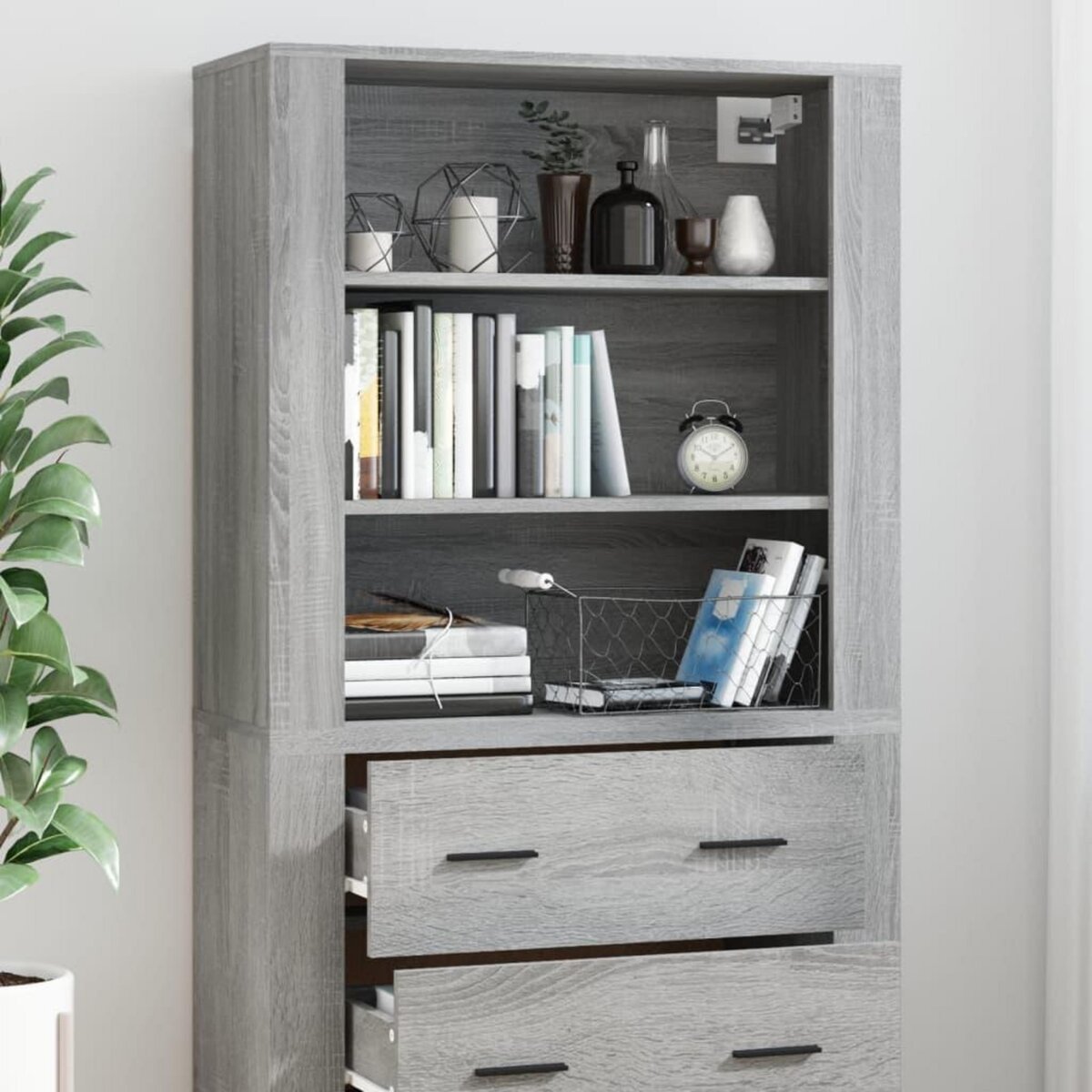 VIDAXL Buffet haut Sonoma gris Bois d'ingenierie