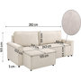 Voir la diapositive 4 : Habitat et Jardin Canapé d'angle convertible en tissu texturé  Montaigne  - 4 places - Beige
