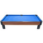 Voir la diapositive 3 : PLAY4FUN Billard de table avec accessoires - Kit Billard Compact de bureau ou salle de jeu, 102 x 51 x 22,5 cm - Marron et Tapis Bleu