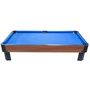 Voir la diapositive 3 : PLAY4FUN Billard de table avec accessoires - Kit Billard Compact de bureau ou salle de jeu, 102 x 51 x 22,5 cm - Marron et Tapis Bleu