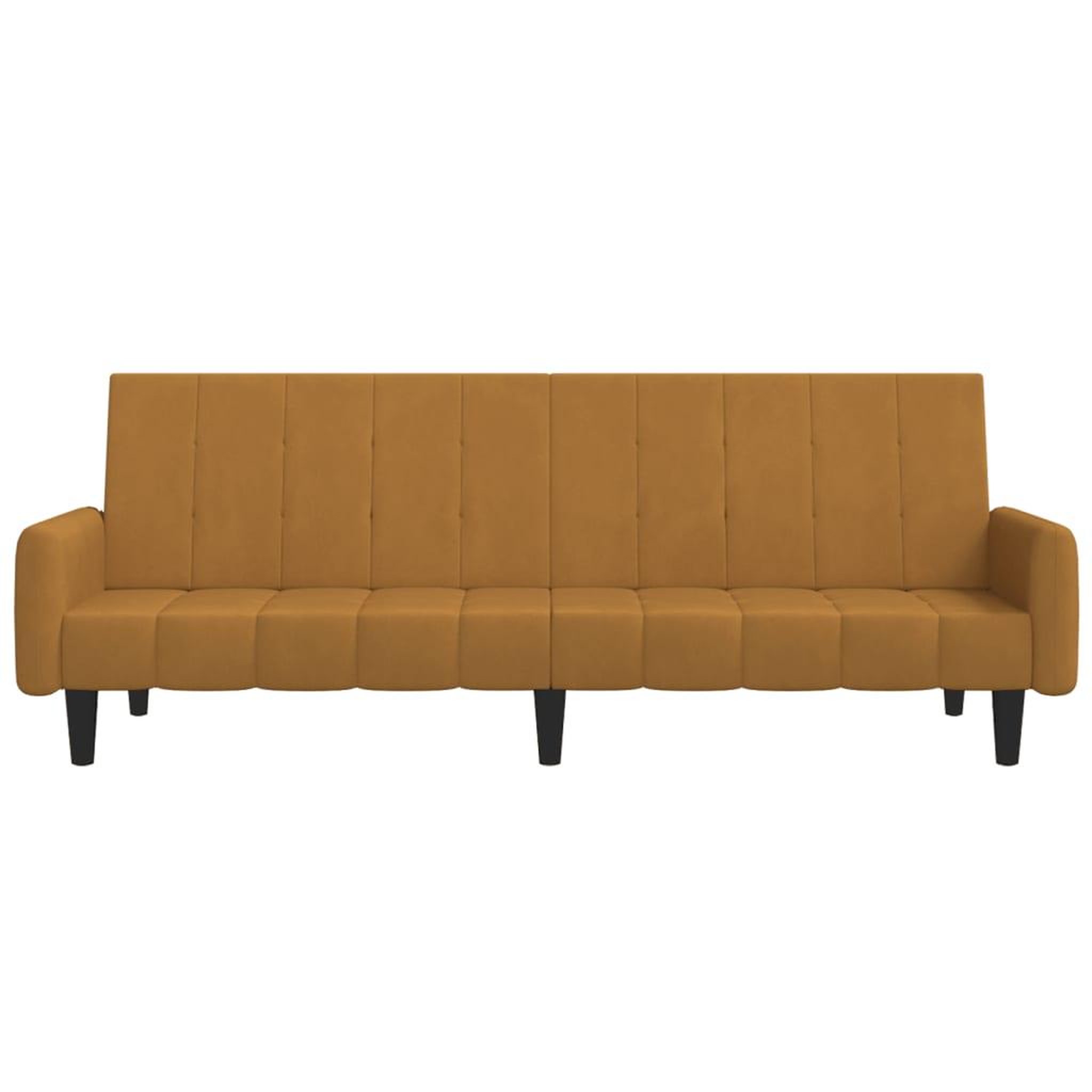 Voir la diapositive 5 : VIDAXL Canape-lit a 2 places marron velours