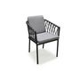 Voir la diapositive 4 : PARIS GARDEN Fauteuil de jardin empilable en aluminium et corde gris anthracite PILAT