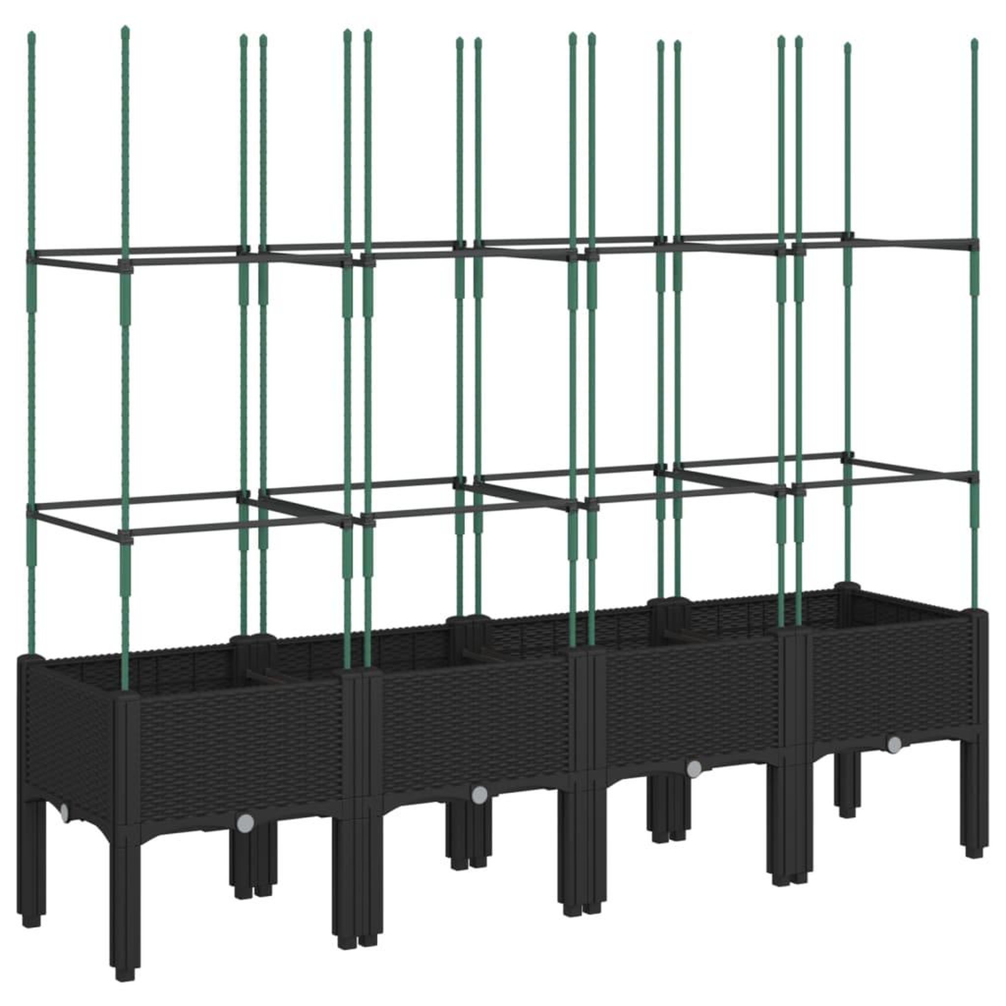 Voir la diapositive 5 : VIDAXL Jardiniere avec treillis noir 160x40x142,5 cm PP