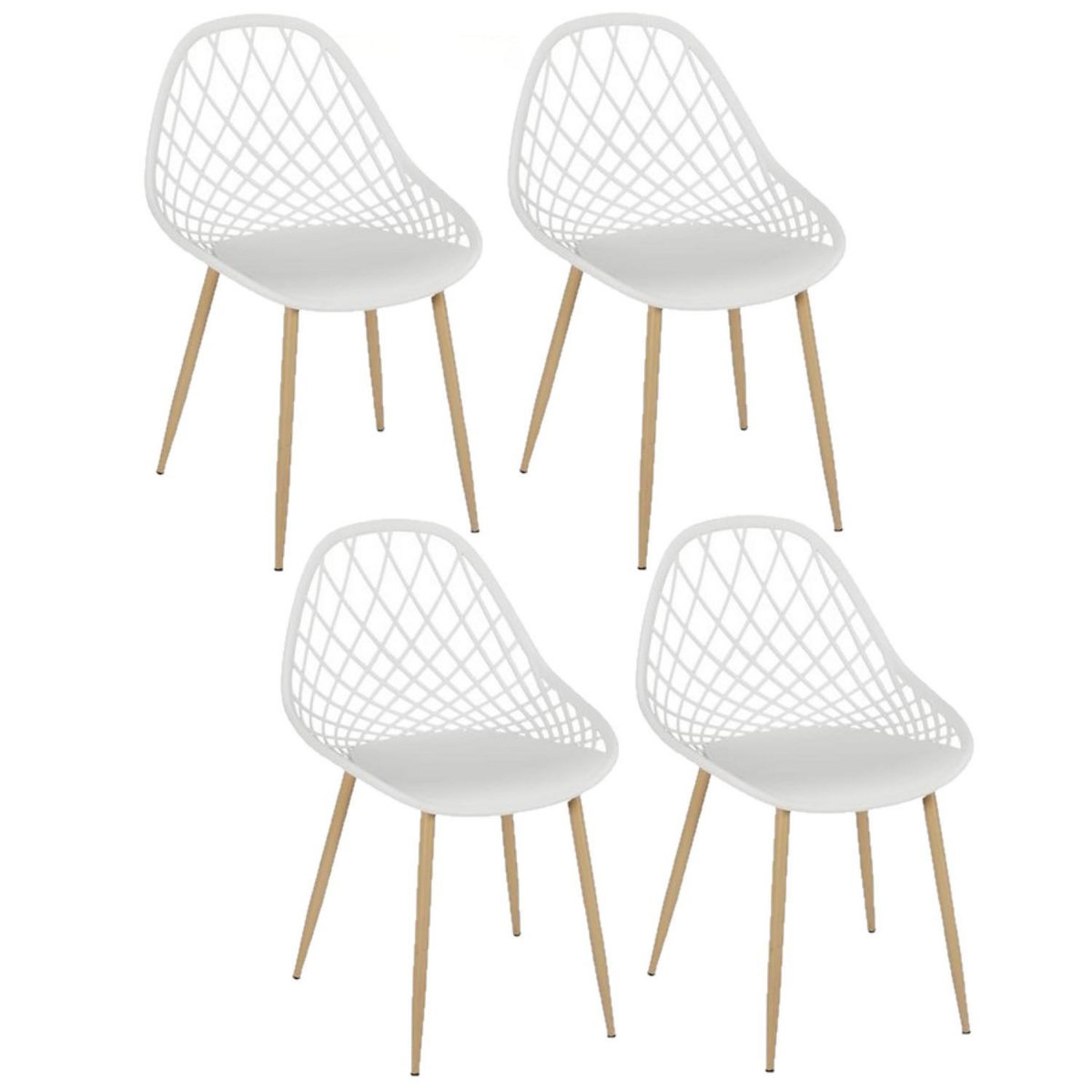 TOILINUX Lot de 4 chaises d'extérieur Malaga en polypropylène