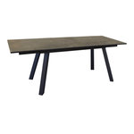 Proloisirs Table de jardin Agra, plateau à lames Fundermax® hpl - graphite/cave 150/200/250 cm