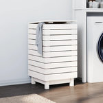 VIDAXL Panier a linge blanc 44x44x76 cm bois massif de pin
