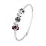 Voir la diapositive 1 : SC CRYSTAL Bracelet de charms perles noirs et acier SC Crystal