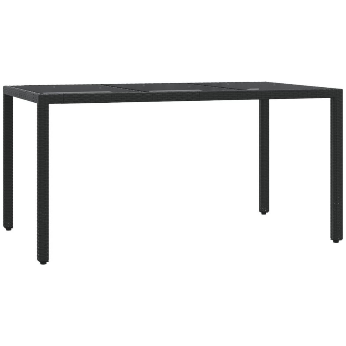 VIDAXL Ensemble a manger de jardin coussins 5pcs Noir Resine tressee