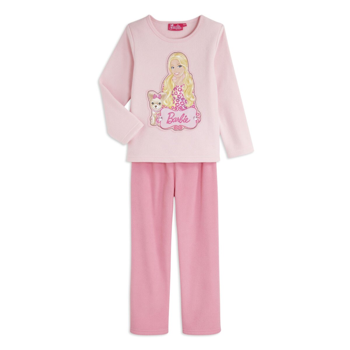 BARBIE pyjama velours Barbie fille du 2 au 8 ans pas cher Auchan