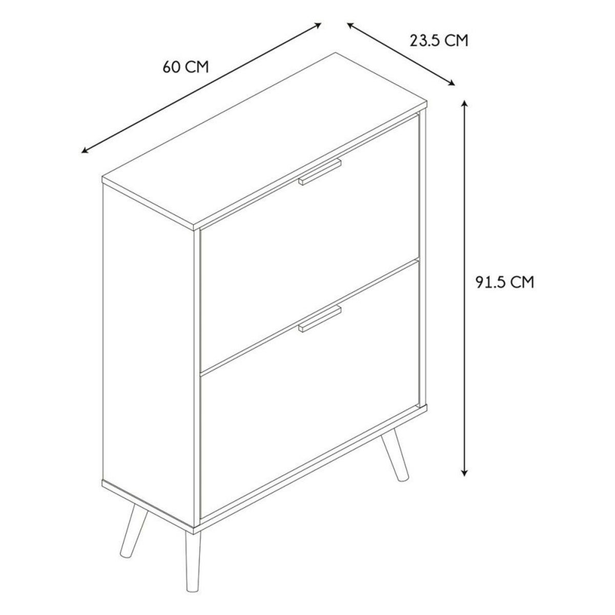The Home Deco Factory Meuble à chaussures 2 portes