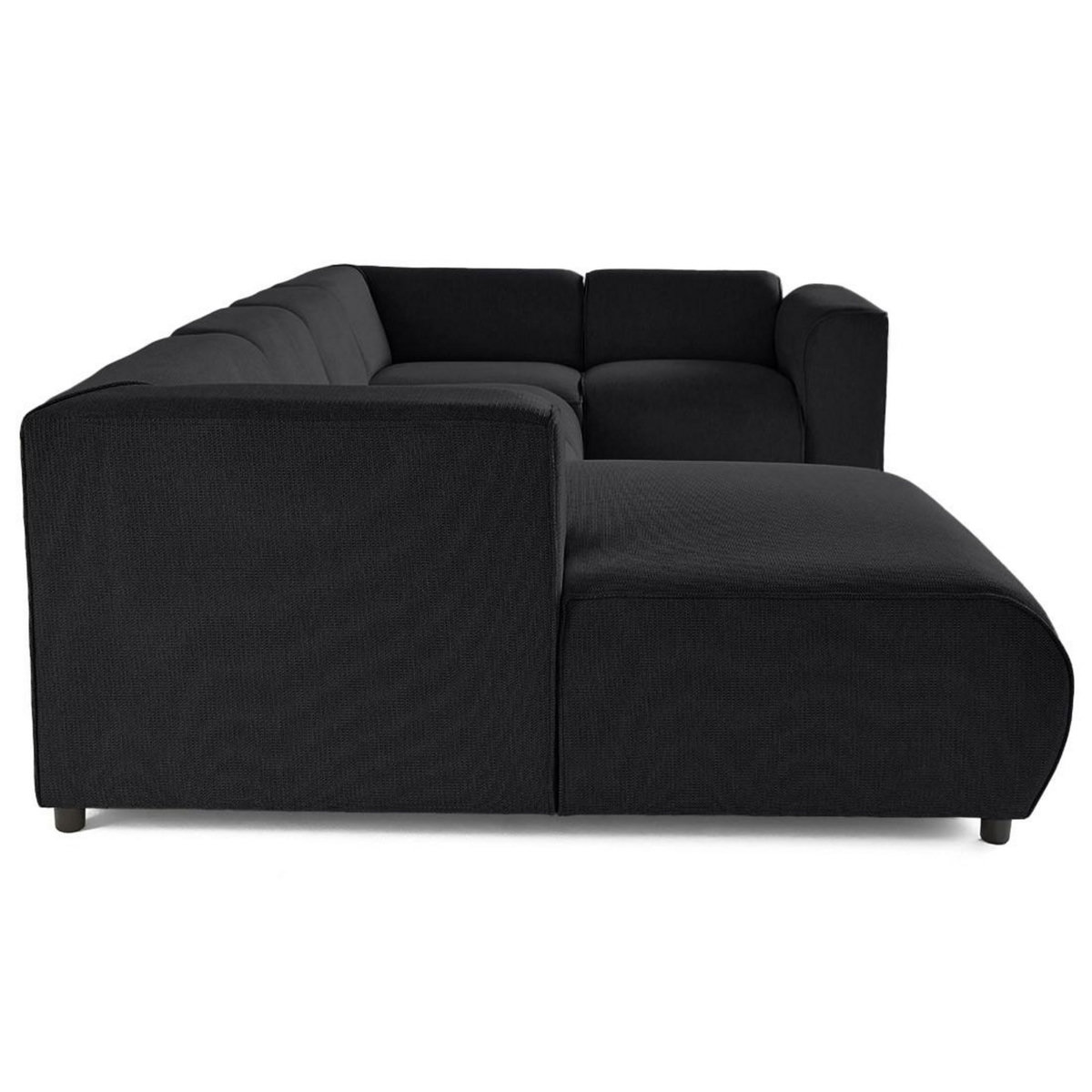 LISA DESIGN Suaro - canapé modulable panoramique d'angle droit 7 places en tissu texturé