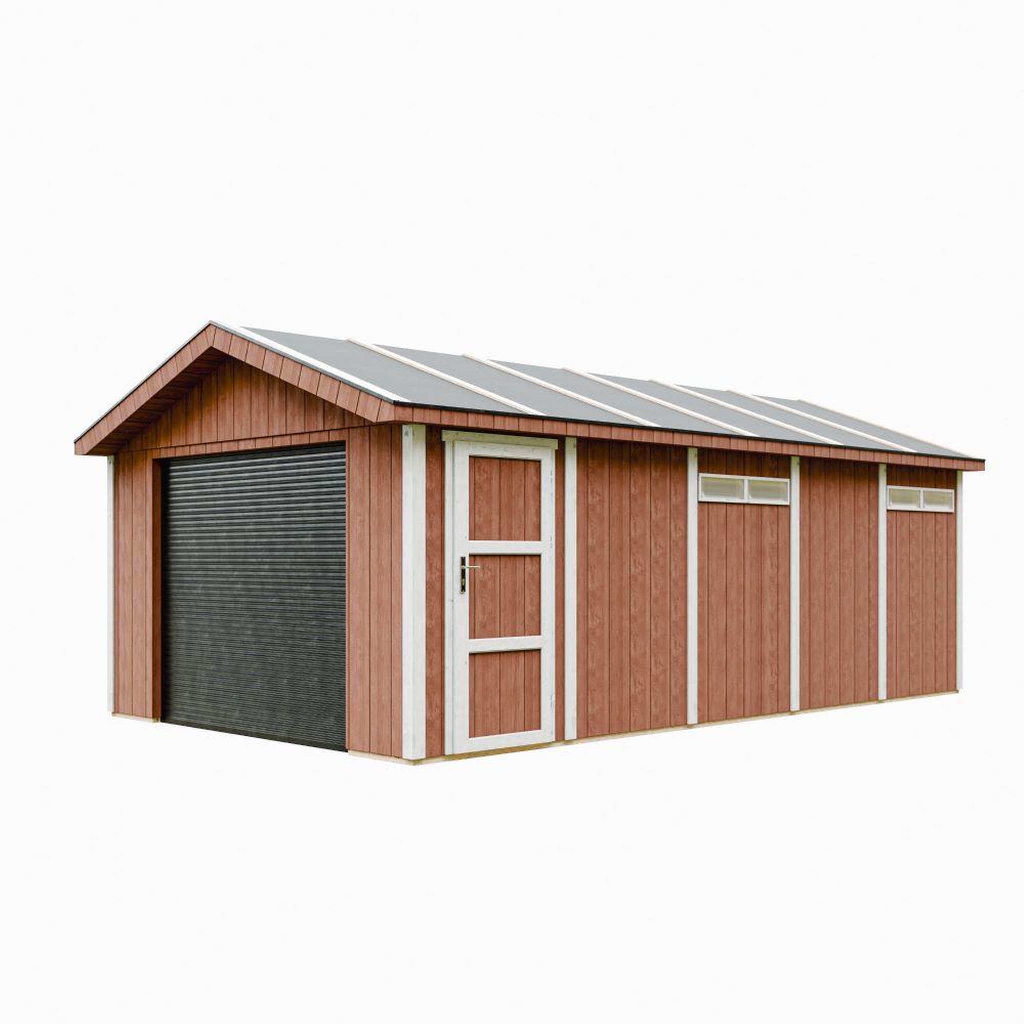Voir la diapositive 1 : TIMBELA Garage qualité premium 21 m²- l378xl648 cm construction en panneaux lp smartsidem992b