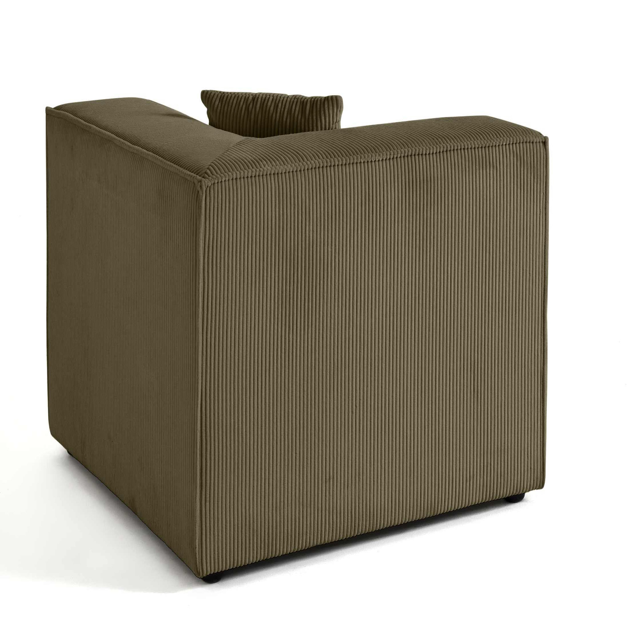 Voir la diapositive 4 : BEST MOBILIER Arty - module d'assise d'angle réversible - en velours côtelé