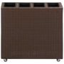 Voir la diapositive 2 : VIDAXL Lit sureleve de jardin 4 pots 80x22x79 cm Resine Tressee Marron