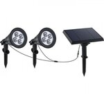 LUMI JARDIN Spot solaire LED - LUMI JARDIN - Family Spiky - 3 W - Blanc froid - PVC - Noir
