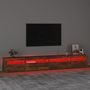 Voir la diapositive 5 : VIDAXL Meuble TV avec lumieres LED Chene fume 270x35x40 cm
