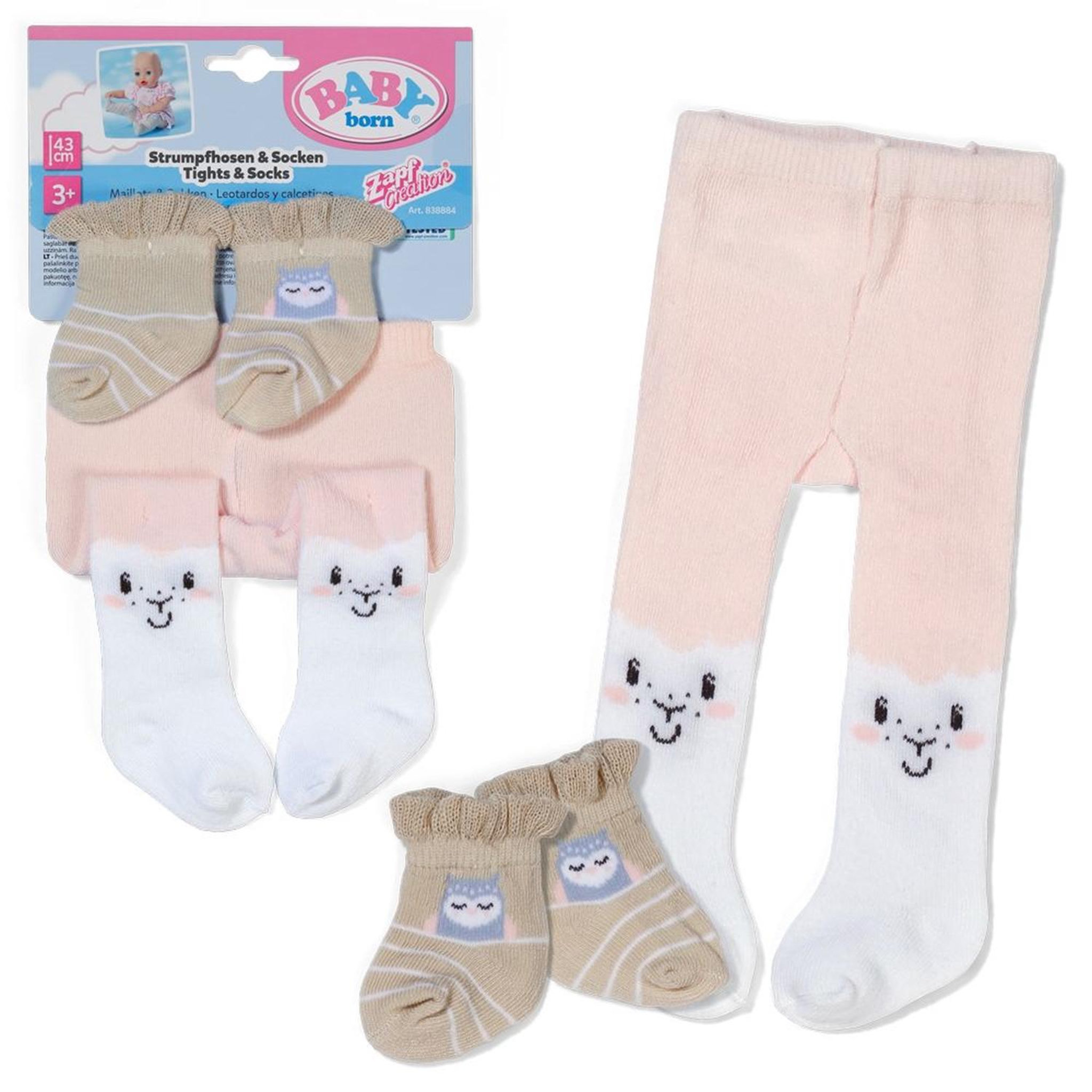 Zapf Creation BABY born - Chaussettes et collants Moutons pour poupée de 43 cm