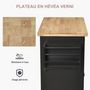 Voir la diapositive 6 : HOMCOM Desserte de cuisine multi rangements 2 tiroirs 2 placard 2 portes avec étagère range-bouteille porte-torchons MDF hévéa