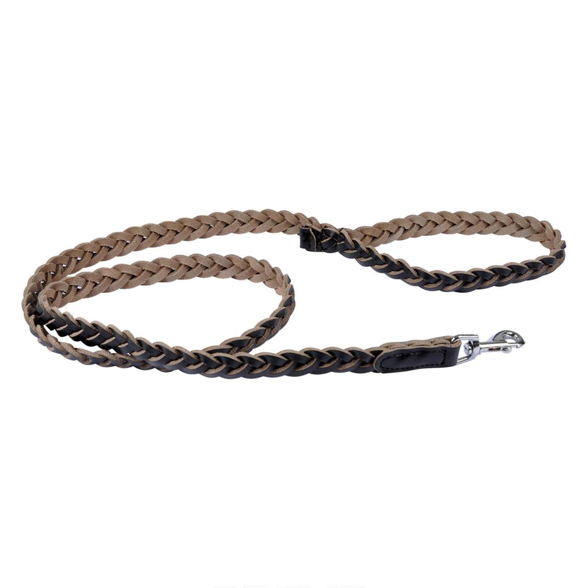 LOVE STORY Laisse pour chien en cuir  tressé  120cm noir