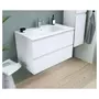 Ensemble meuble de salle de bain bloc 2 tiroirs avec vasque encastrée et miroir L80 cm ODYSSEE