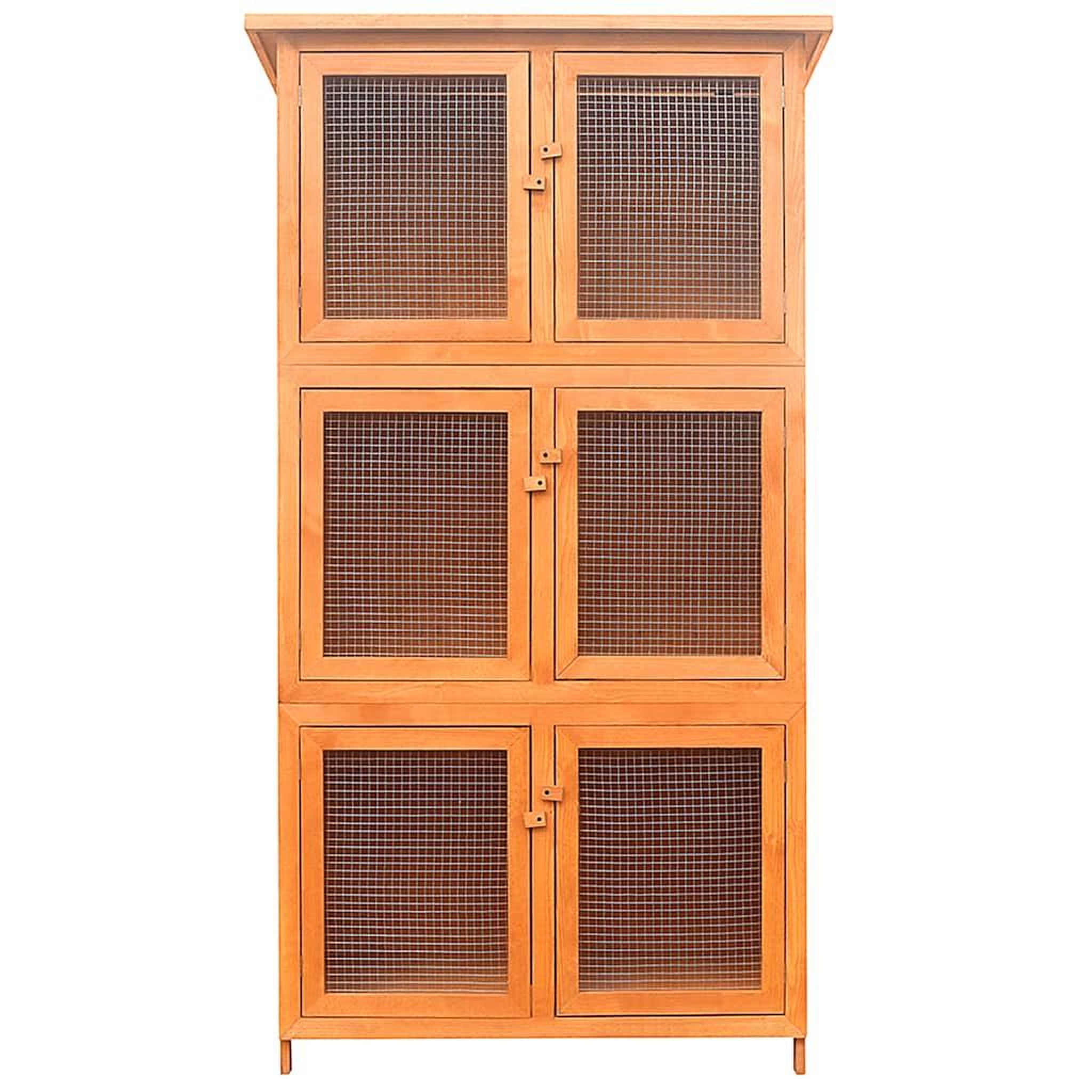 Voir la diapositive 4 : VIDAXL Cage pour animaux 6 compartiments bois