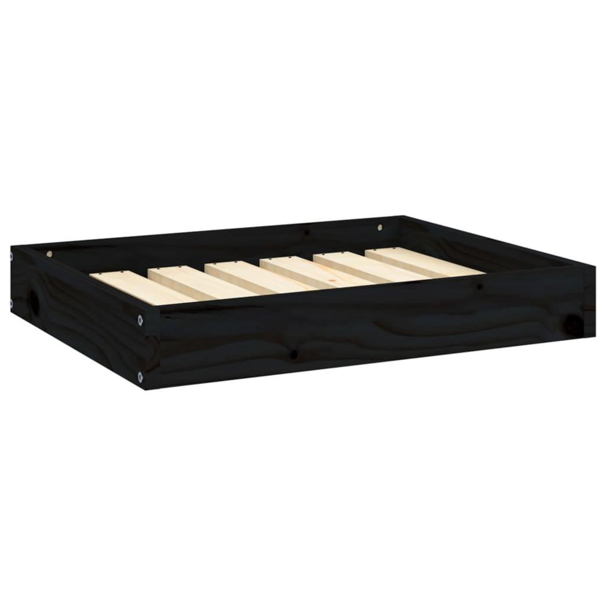 VIDAXL Lit pour chien Noir 61,5x49x9 cm Bois de pin solide