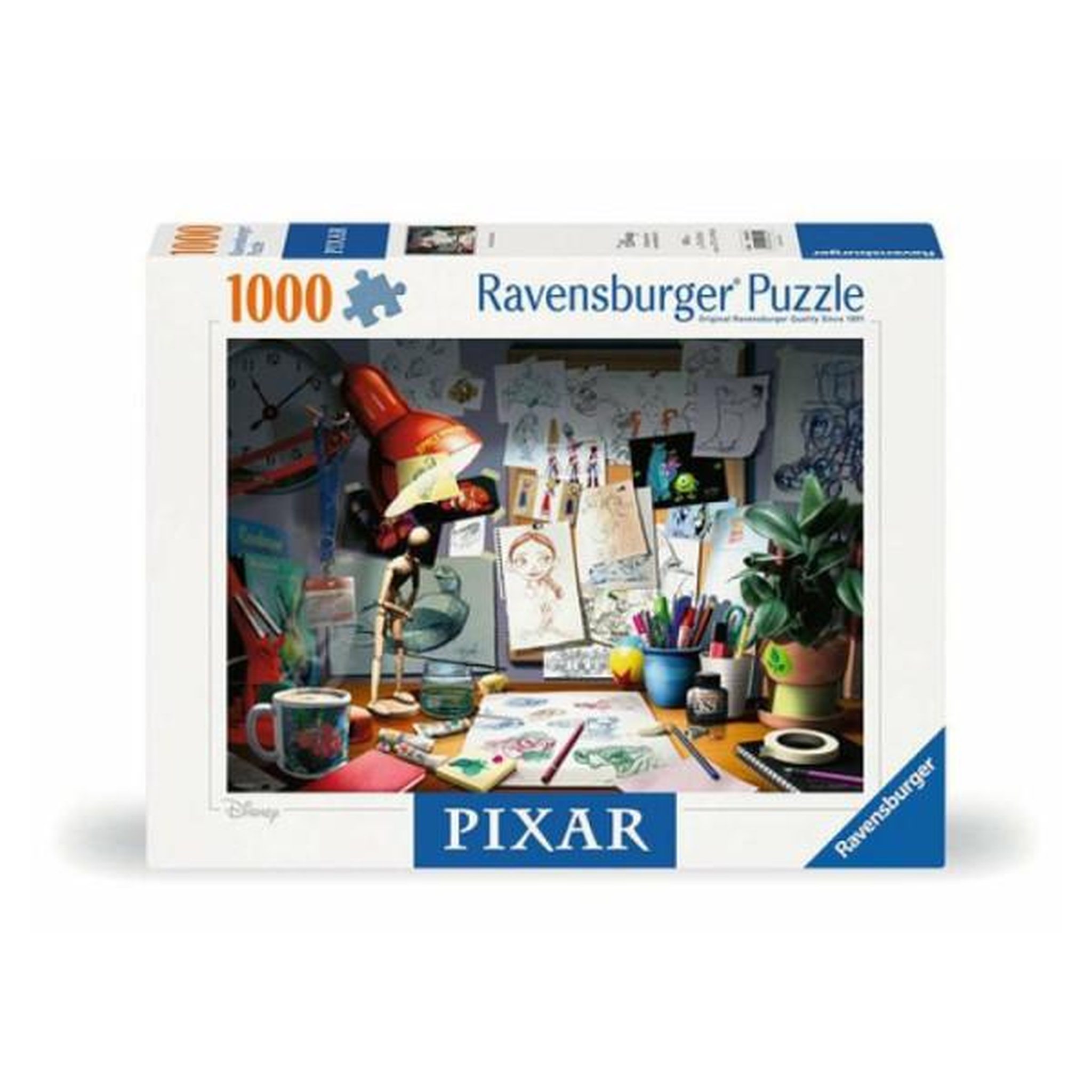 RAVENSBURGER Puzzle 1000 pièces - ravensburger - 12000302 - le bureau de l'artiste (disney/pixar) - 70 x 50 cm - à partir de 14 ans